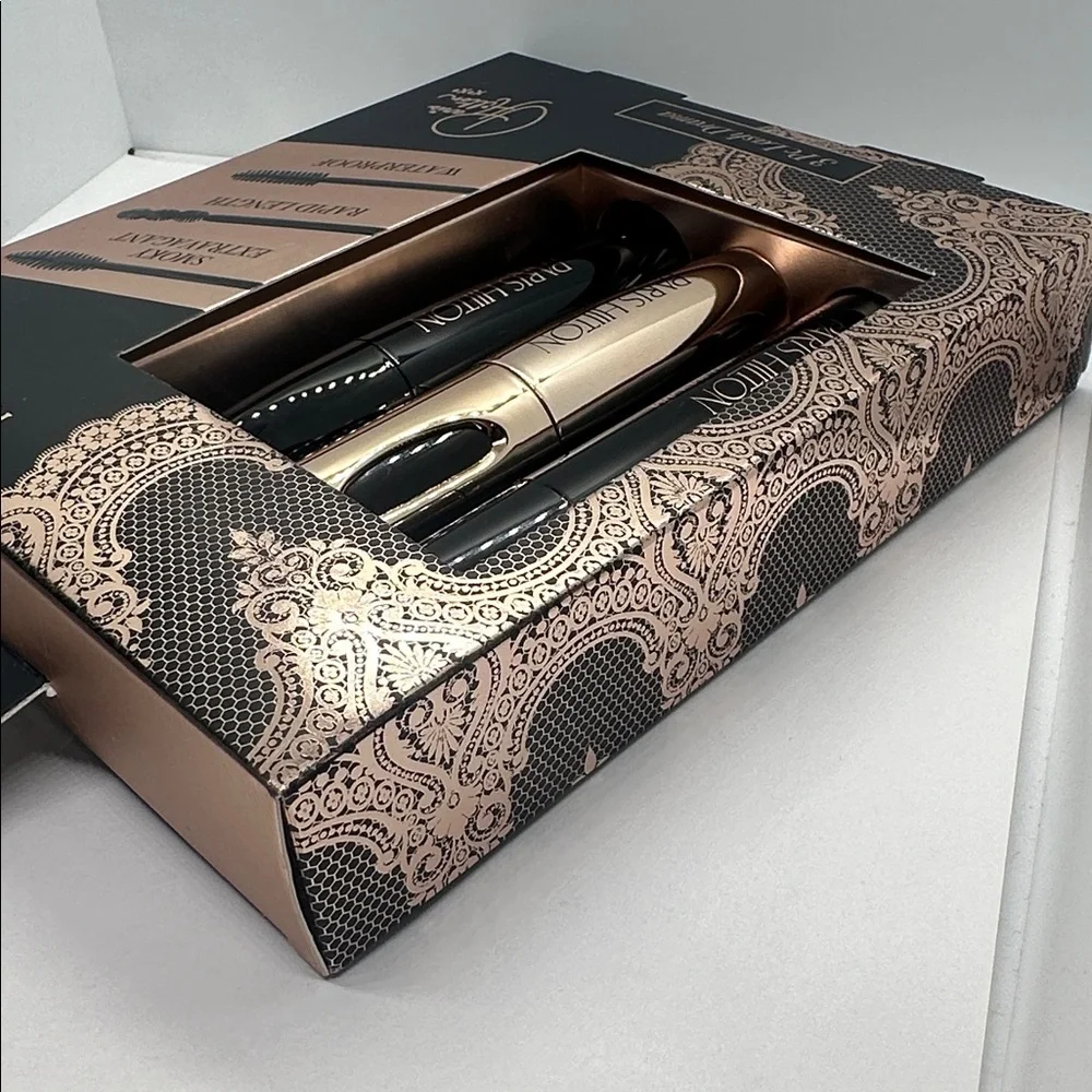 💎NWT Paris Hilton 3 Pc Lash Drama Mascara Gift Set Smoky,Rapid-length,waterproof